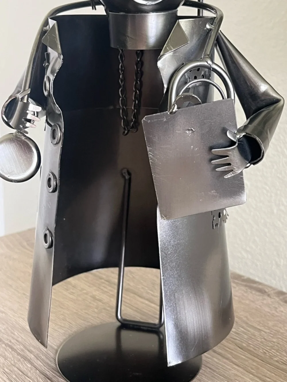 Metal Decorative Nurse Wine Holder Smoky gray metal